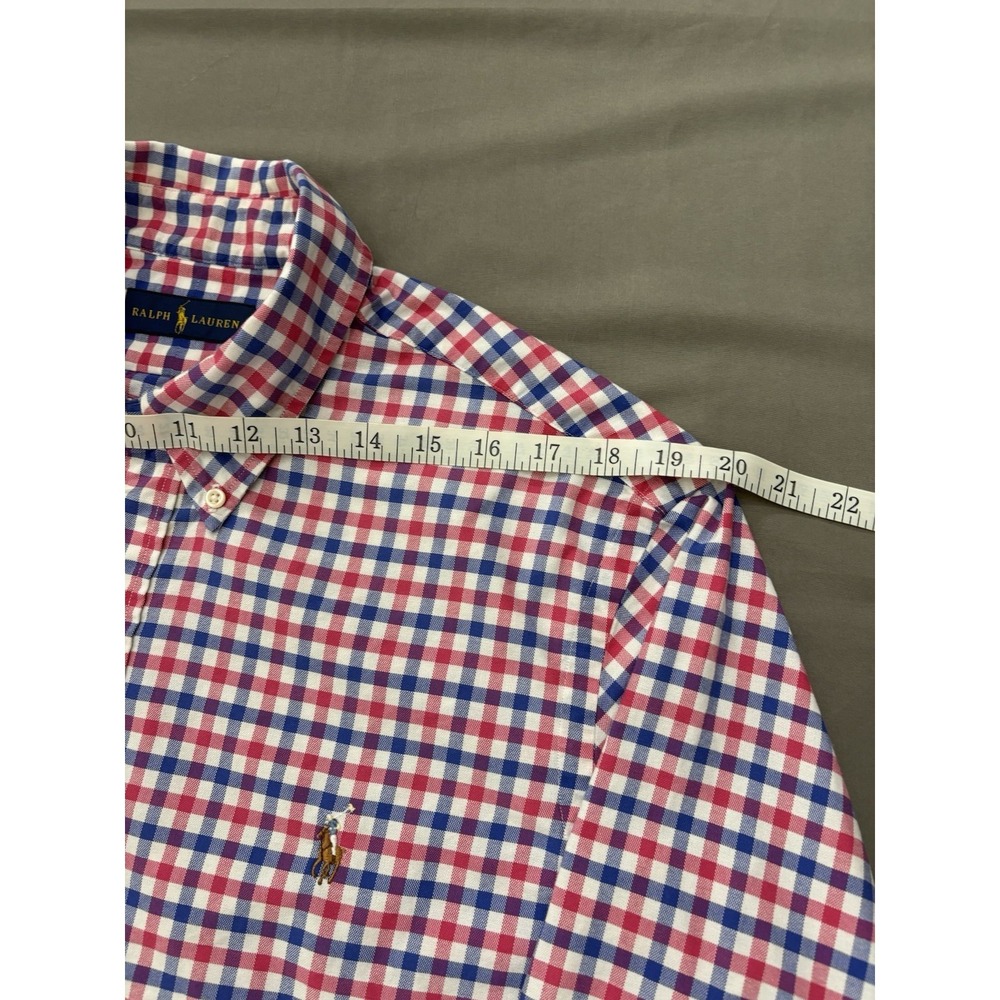 Ralph Lauren Men's Red and Blue Checkered Button-Down Shirt Size L - Picture 4 of 13